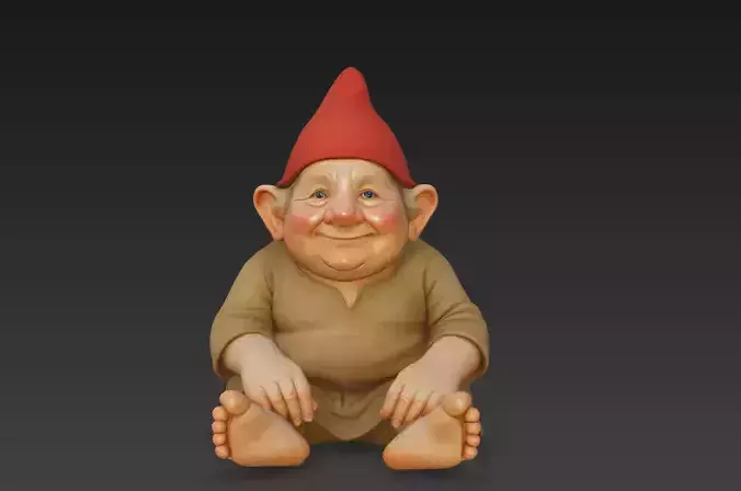 Cute Christmas Gnome Sitting Character