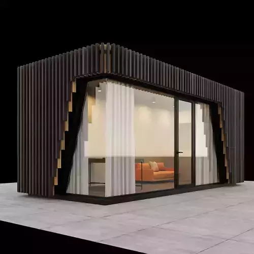 Backyard studio with furniture