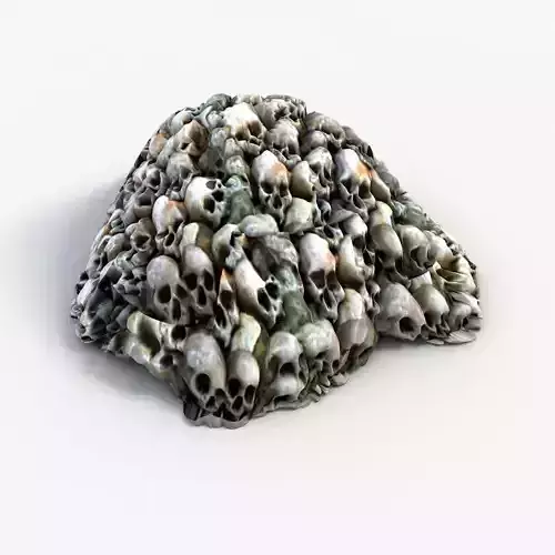 Skulls pile Low-poly 3D model