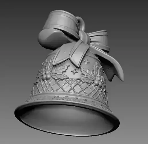 Christmas Bell with Ribbon  Hook 3D Model