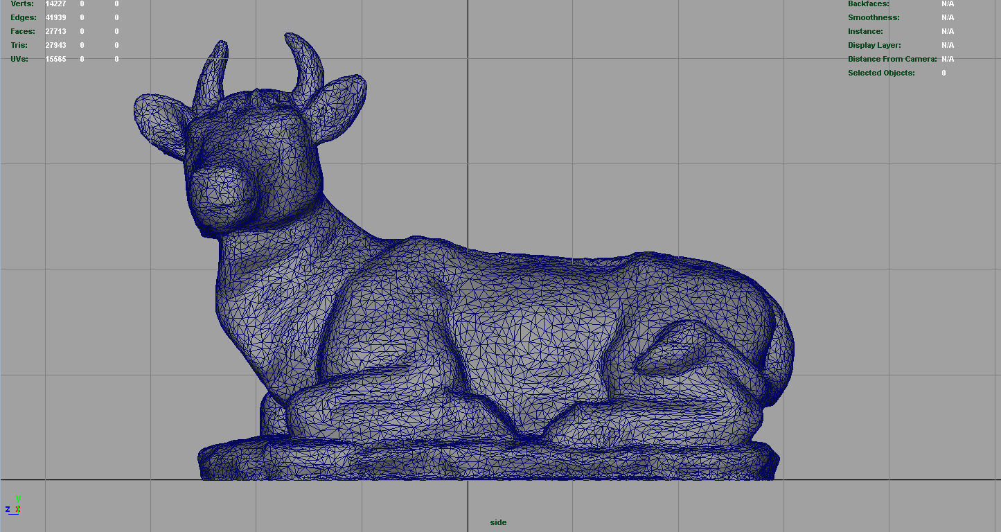 3D Cow statue of Low-poly 3D model_14