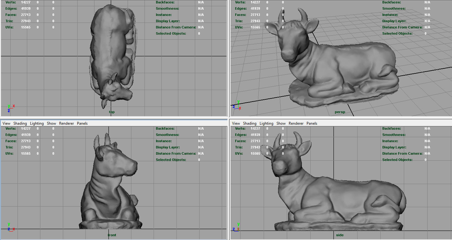 3D Cow statue of Low-poly 3D model_8