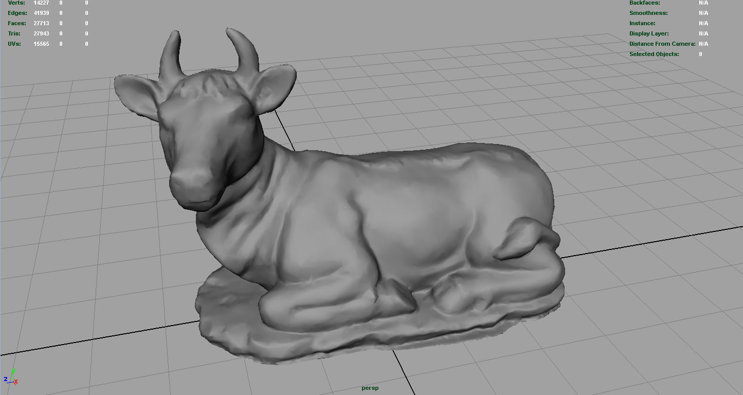 3D Cow statue of Low-poly 3D model_6