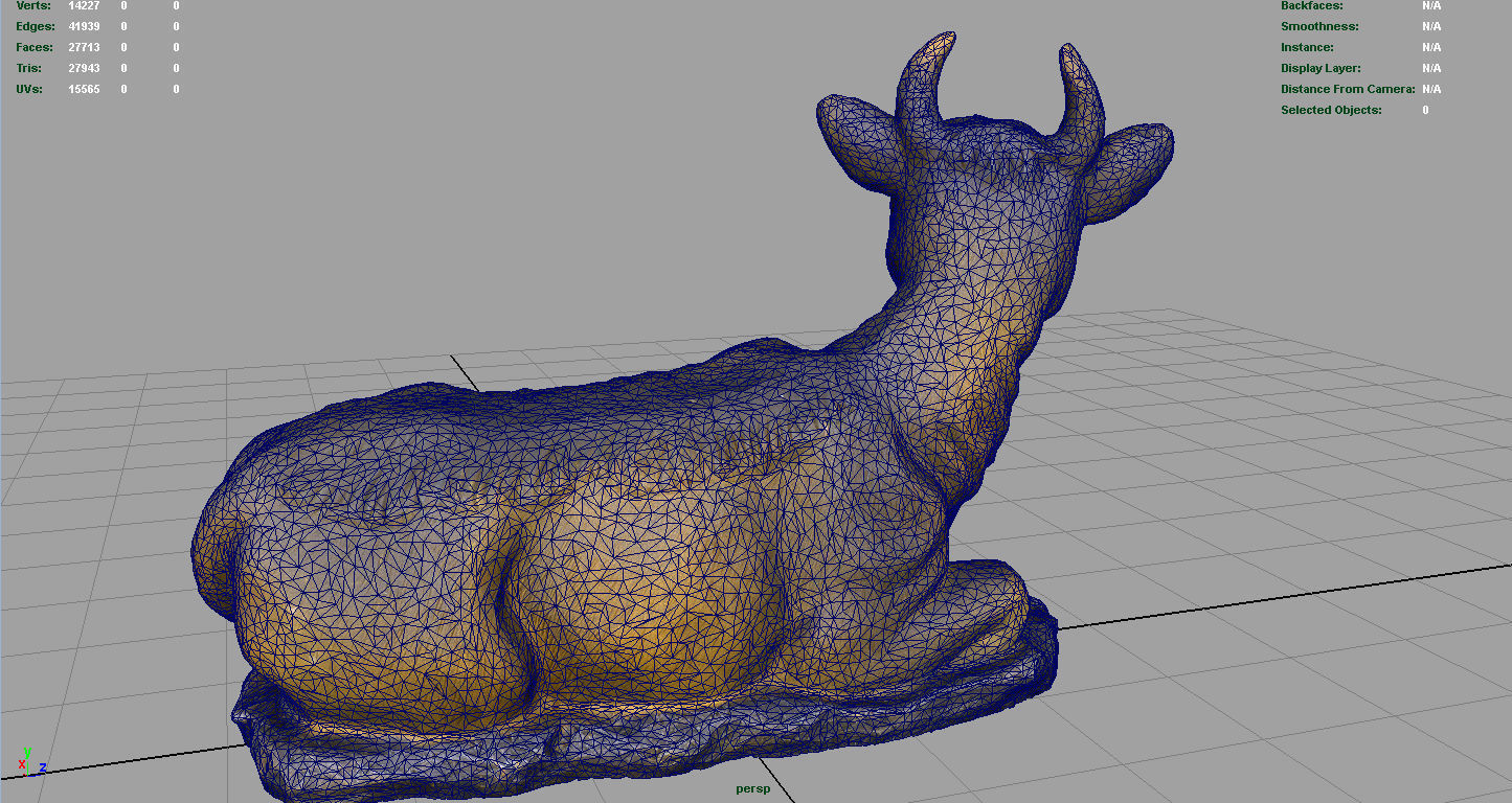 3D Cow statue of Low-poly 3D model_16