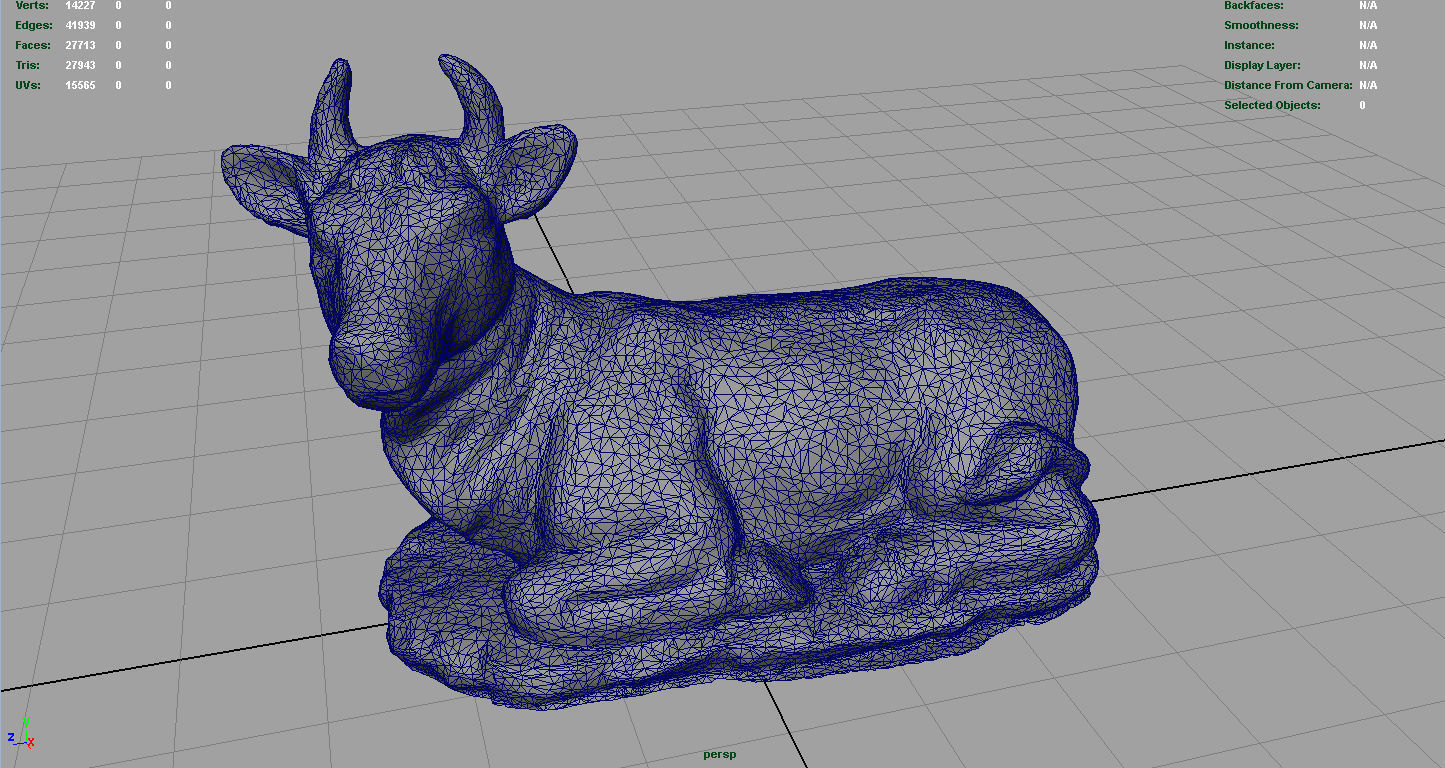 3D Cow statue of Low-poly 3D model_10