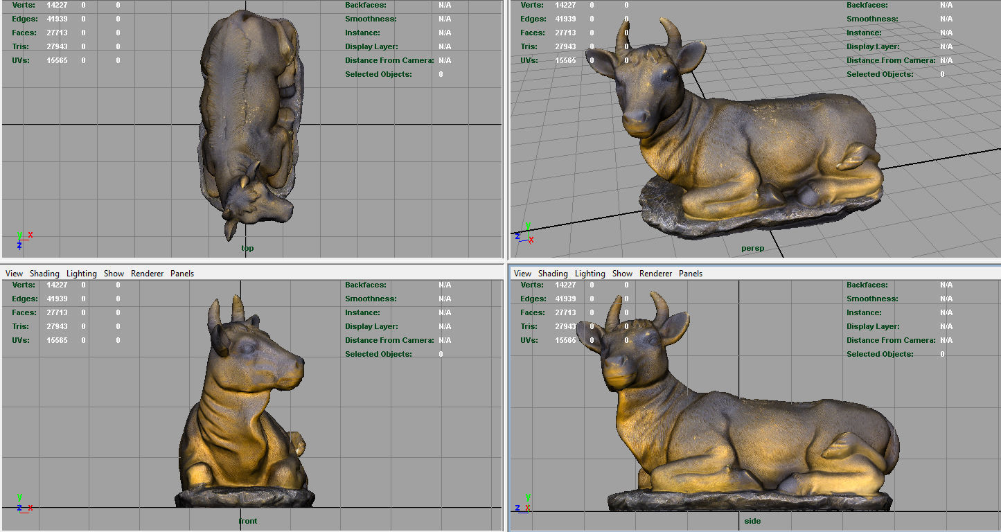 3D Cow statue of Low-poly 3D model_9