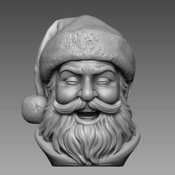 Santa Claus Face Christmas 3D Model 3D print model