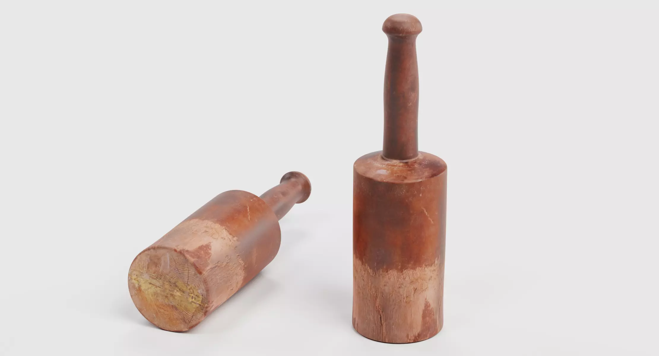 Wooden Mallet V2 - Round Carpentry Hammer 3D model
