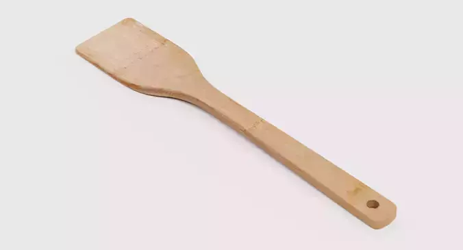 Wooden Spatula V1 - Kitchen Cooking Utensil 3D model