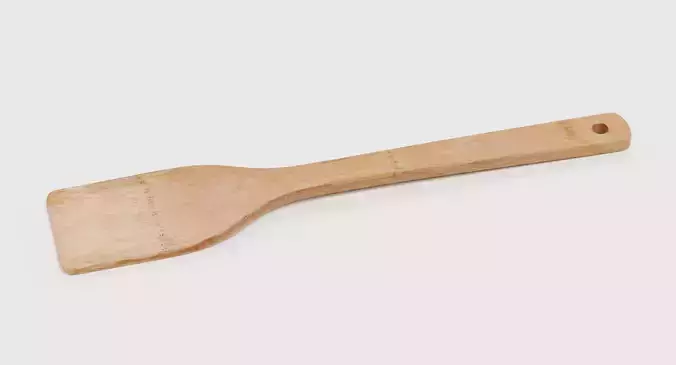 Wooden Spatula V1 - Kitchen Cooking Utensil 3D model 6