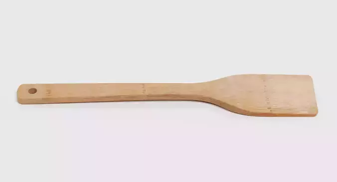 Wooden Spatula V1 - Kitchen Cooking Utensil 3D model 5