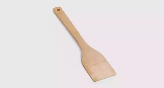 Wooden Spatula V1 - Kitchen Cooking Utensil 3D model 7