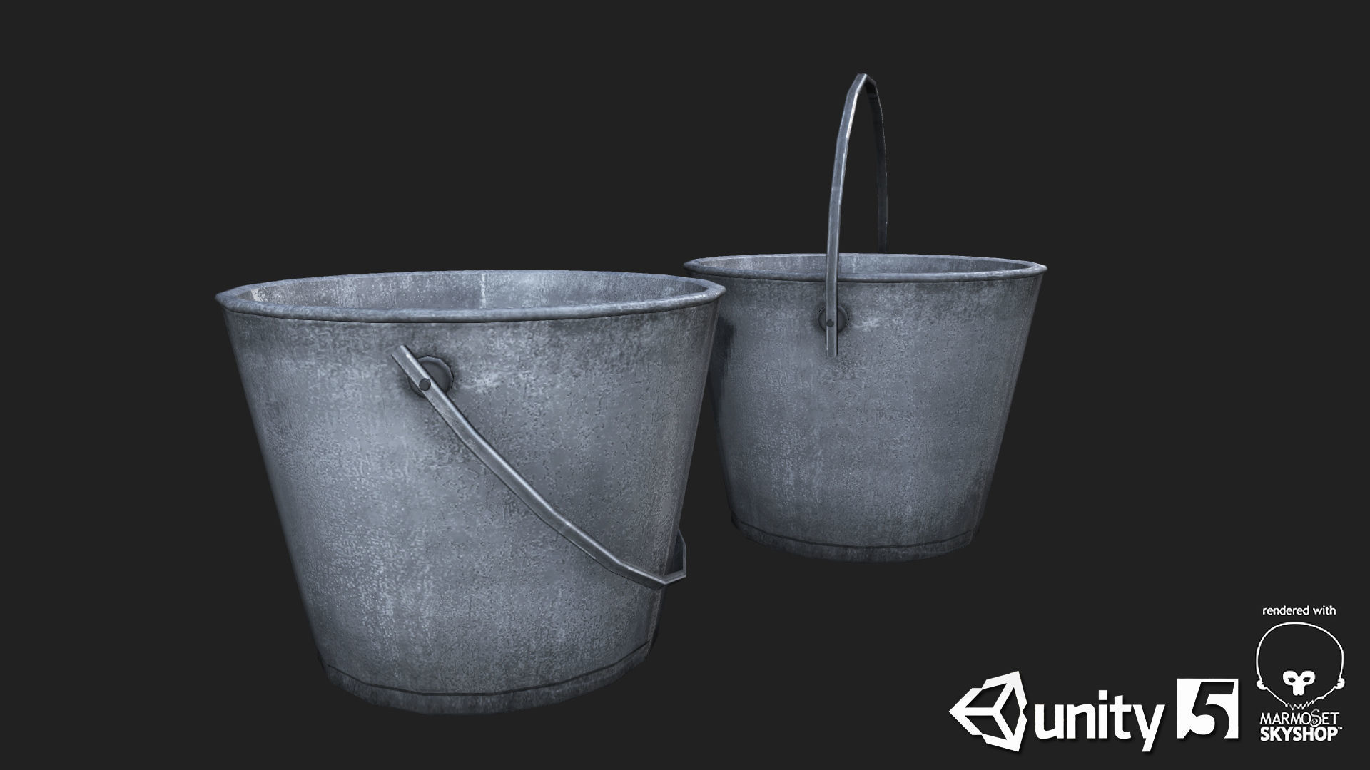 Metal Bucket 01 Low-poly 3D model_2