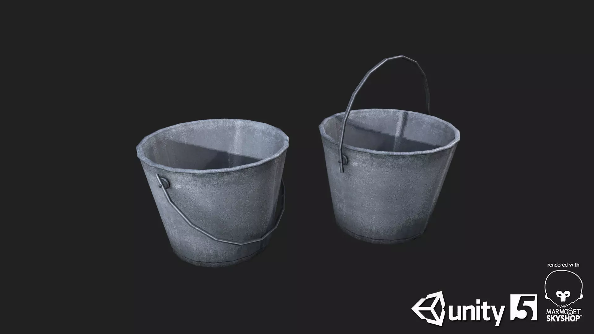 Metal Bucket 01 Low-poly 3D model_0