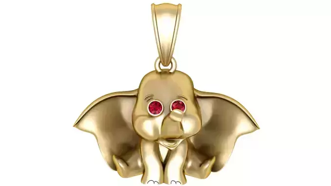 Cute Baby Elephant Pendant 3D Printable Model