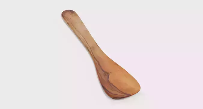 Wooden Spoon V2 - Kitchen Cooking Utensil 3D model