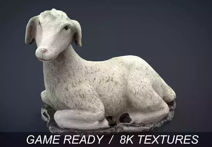 Sheep statue of goat Low-poly 3D model