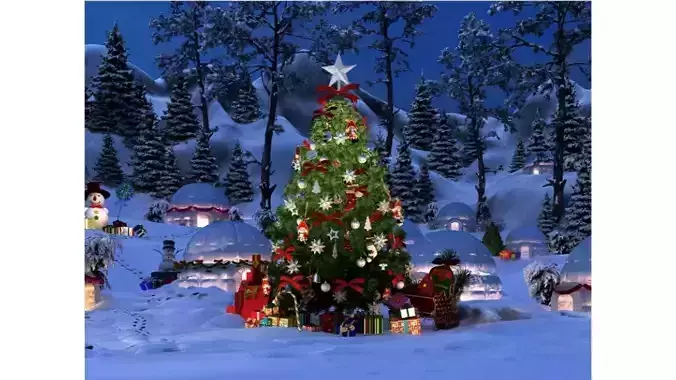 Christmas snow scenery