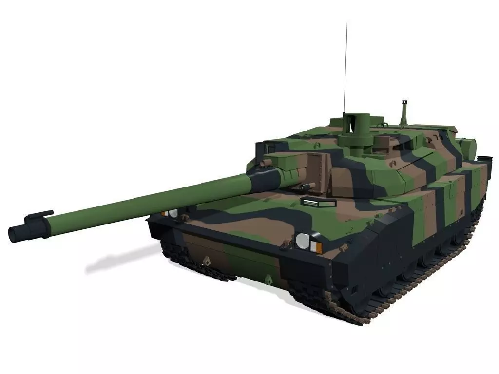 Tank 3D model in camouflage 3D model