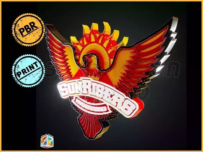 Sunrisers Hyderabad logo - Cinematic - 3D print