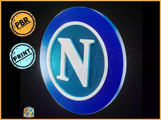 SSC Napoli logo - Cinematic - 3D print