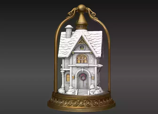 Christmas Lantern Cottage House 3D Model Print-Ready