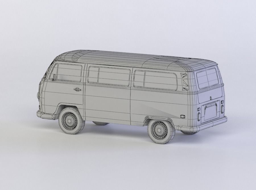 VW KOMBI 1968 3D MODEL Low-poly 3D model_4
