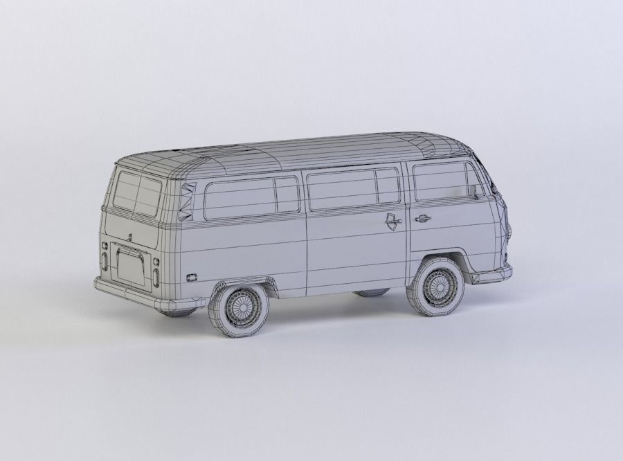 VW KOMBI 1968 3D MODEL Low-poly 3D model_5