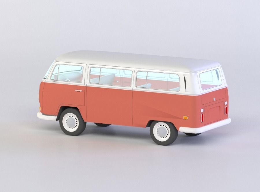 VW KOMBI 1968 3D MODEL Low-poly 3D model_1