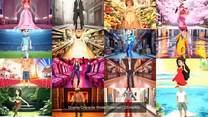 Diverse Character Model Collection