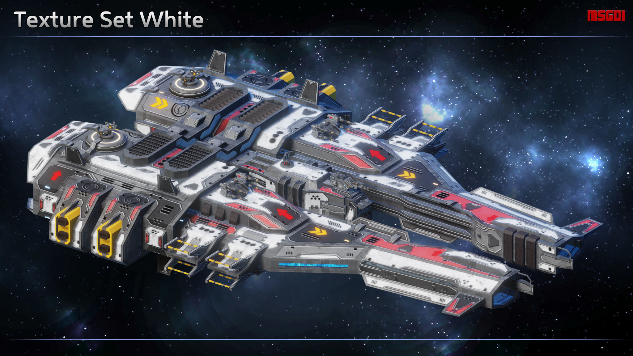 Spaceship Frigate Rapier Low-poly 3D model_11