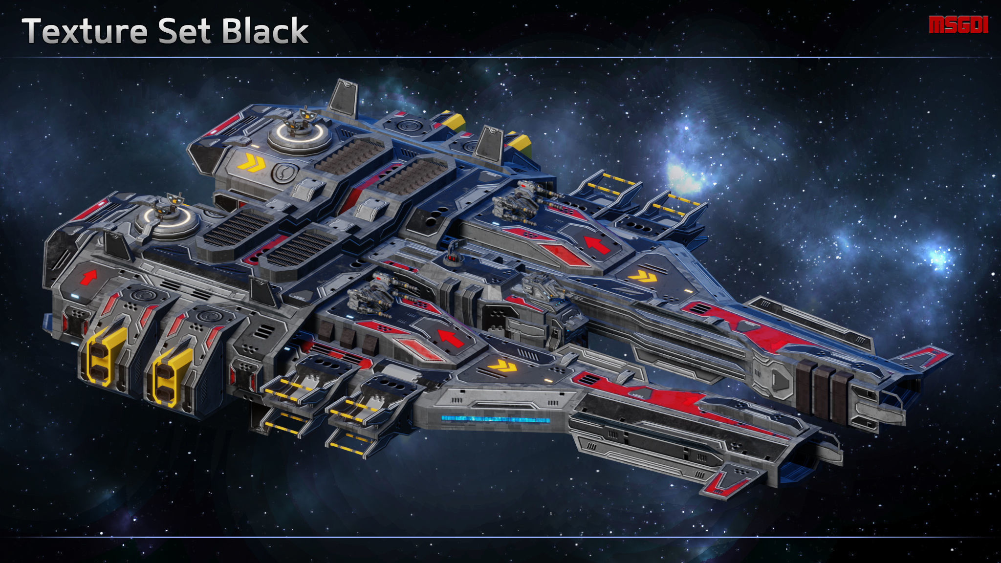 Spaceship Frigate Rapier Low-poly 3D model_6