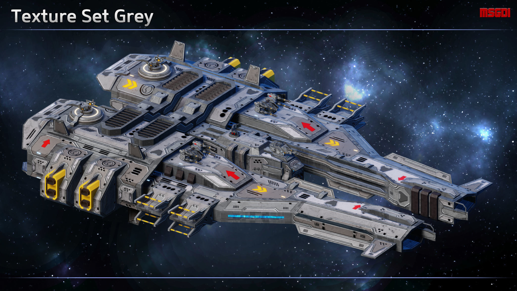 Spaceship Frigate Rapier Low-poly 3D model_9