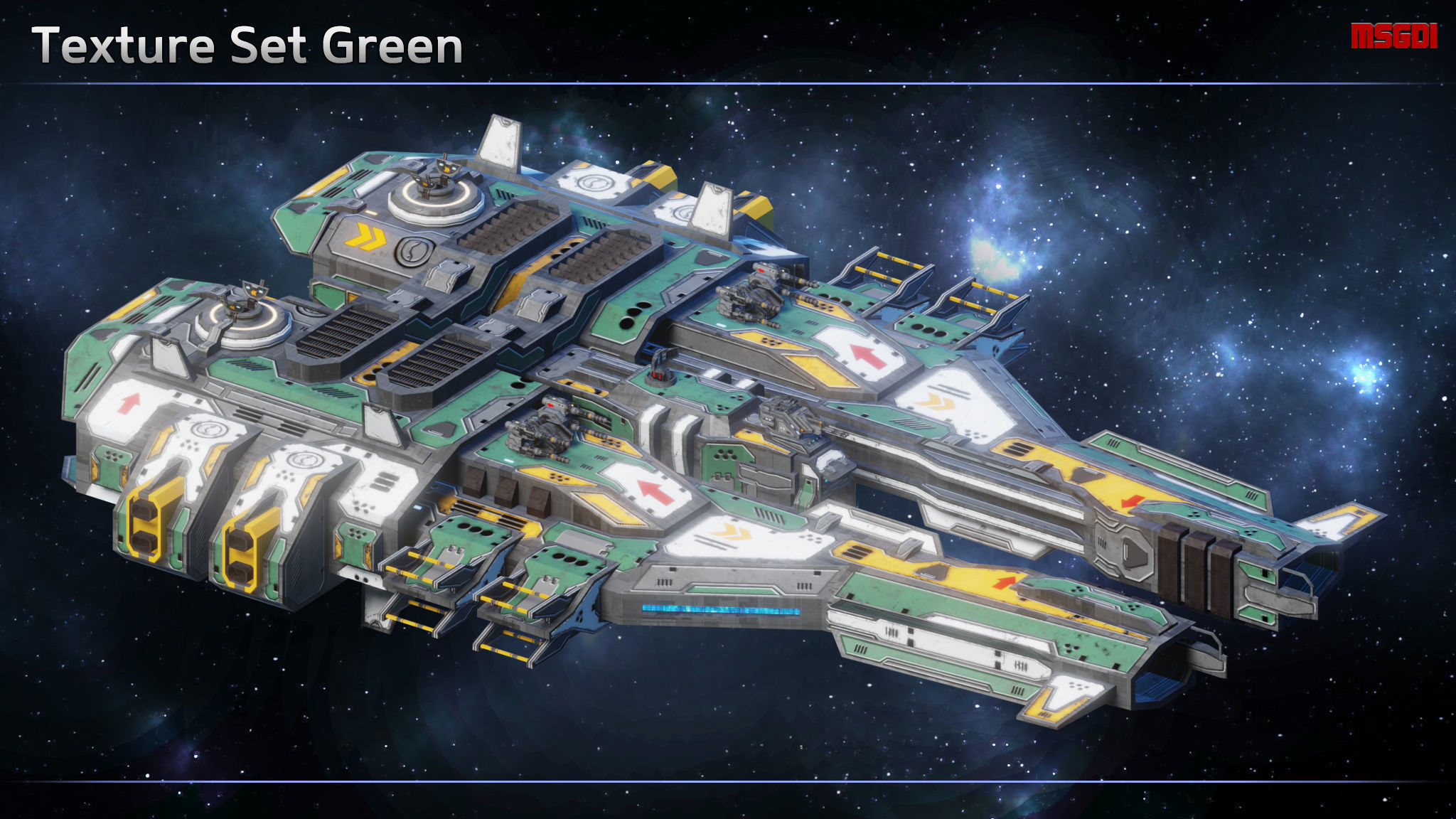 Spaceship Frigate Rapier Low-poly 3D model_8