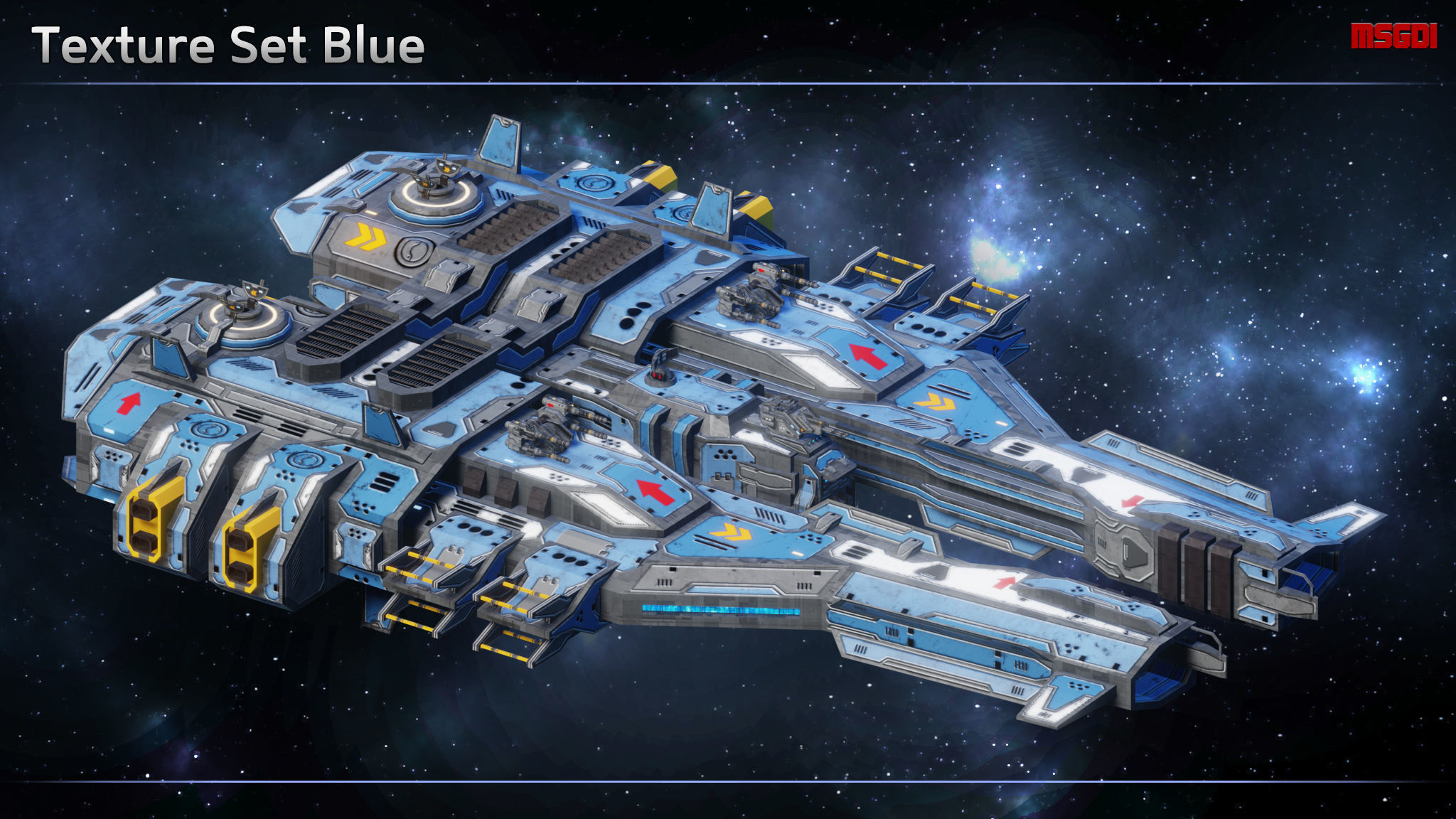 Spaceship Frigate Rapier Low-poly 3D model_7