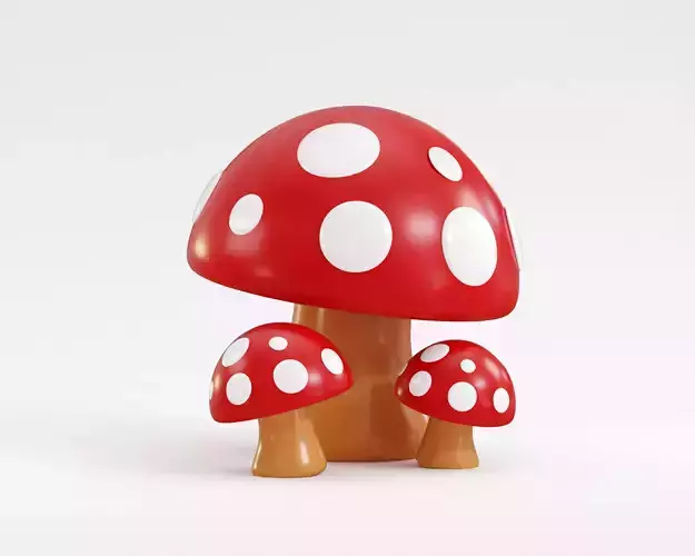 Cartoon Mushroom Low-poly 3D model