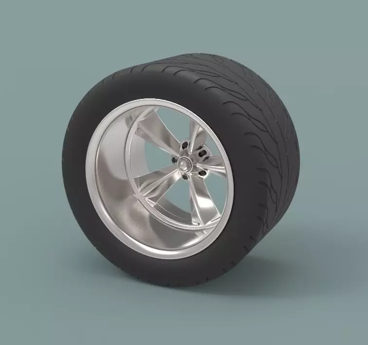 Rear sport wheel 3D model_0