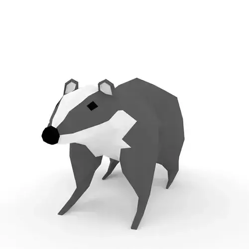 low-polys badger Low-poly 3D model