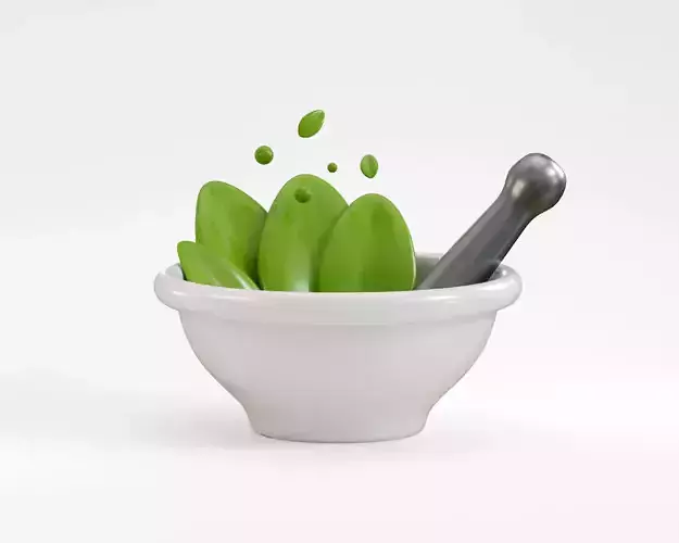 Nature herbal plant with bowl