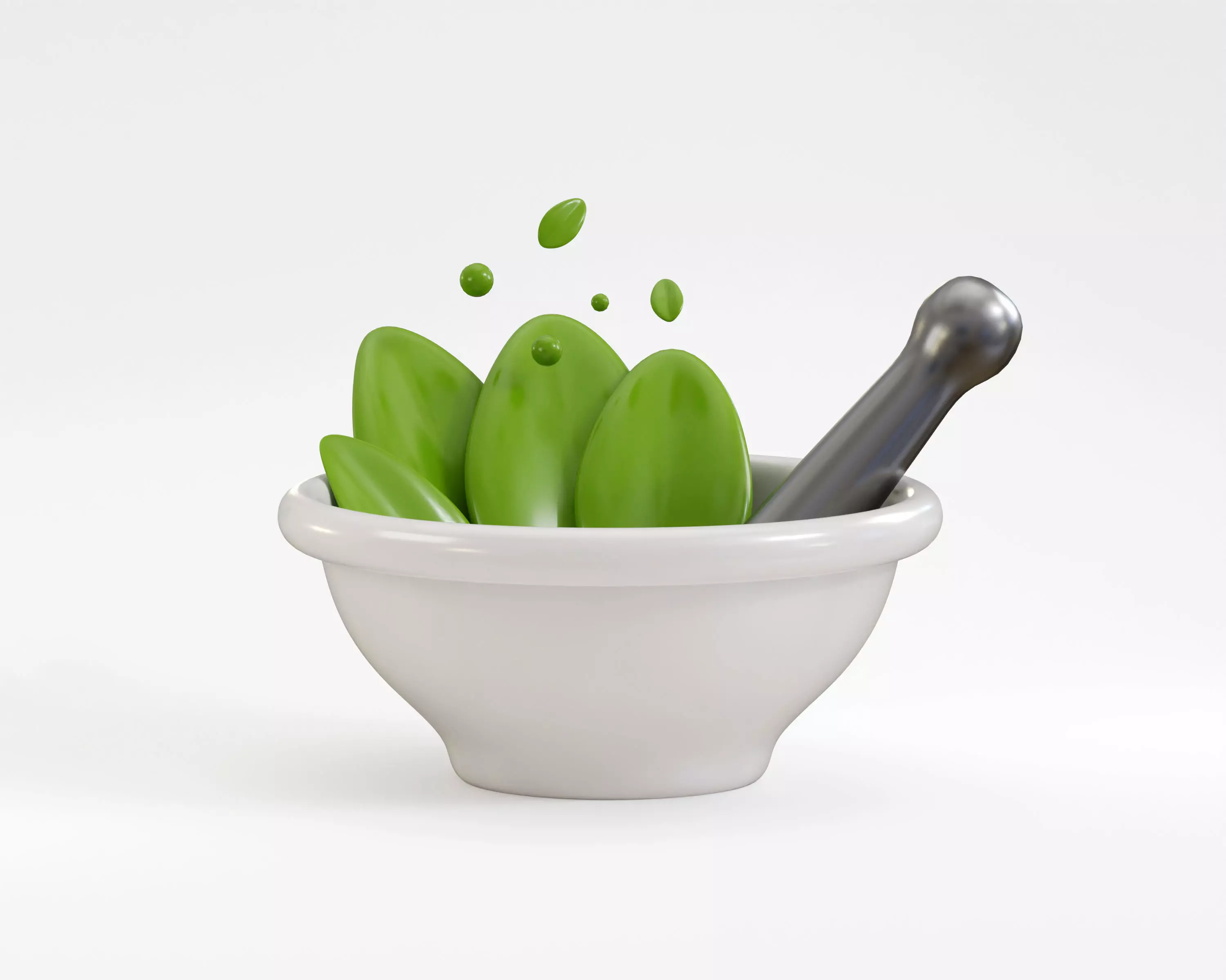 Nature herbal plant with bowl Low-poly 3D model