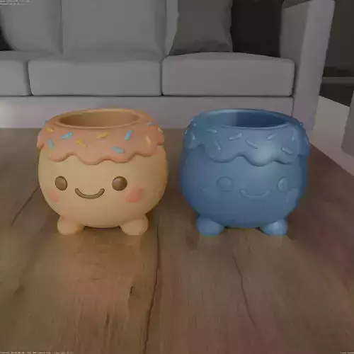 Cute Donut Planter candy or container STL File for 3D Printing