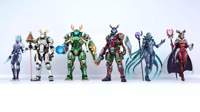 Christmas Sci-Fi Warrior Pack  6 Festive Battle Heroes