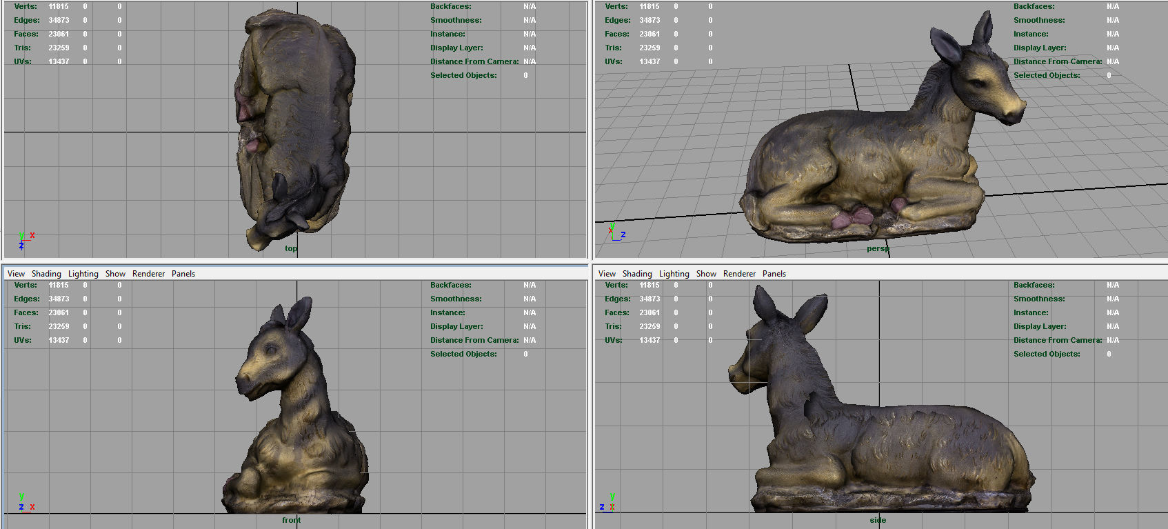 Donkey Low-poly 3D model_6