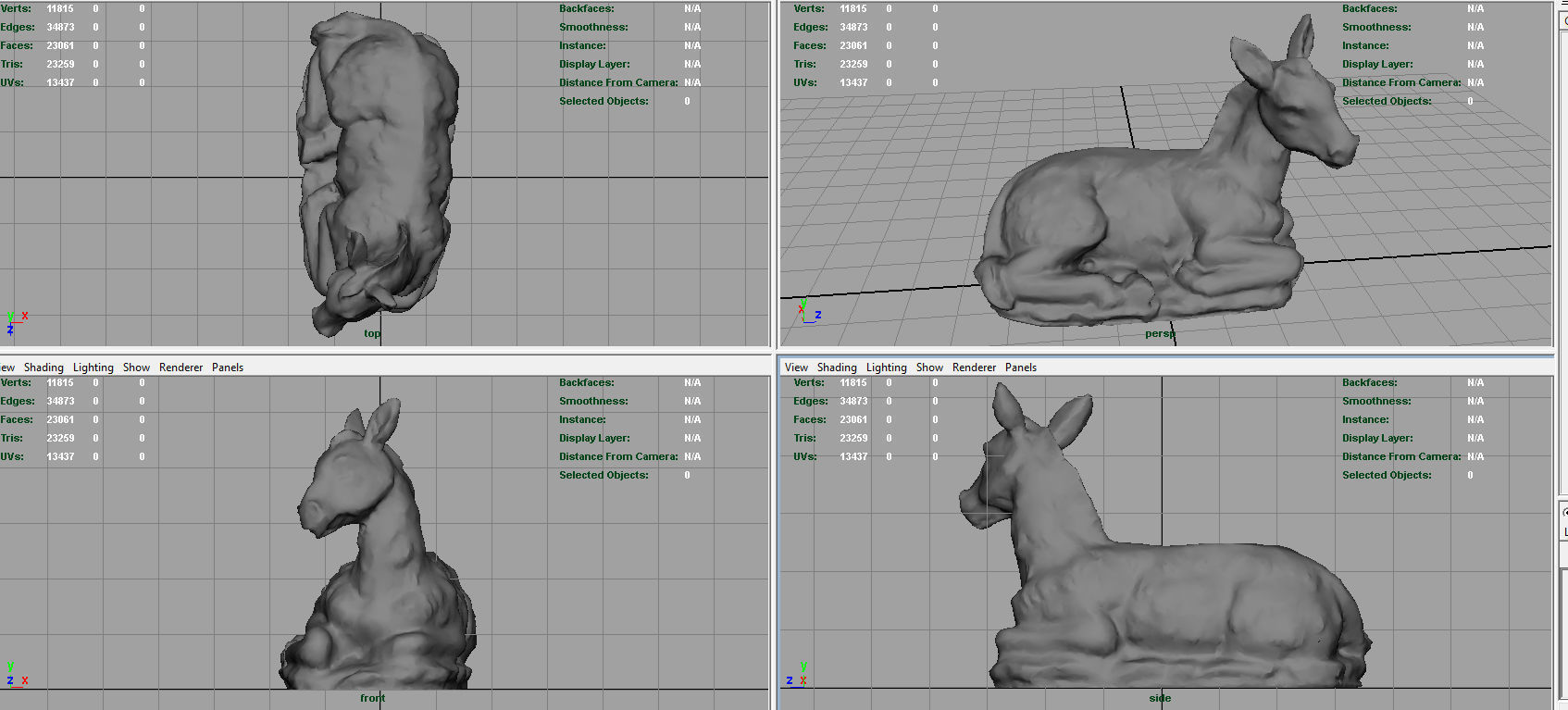 Donkey Low-poly 3D model_5