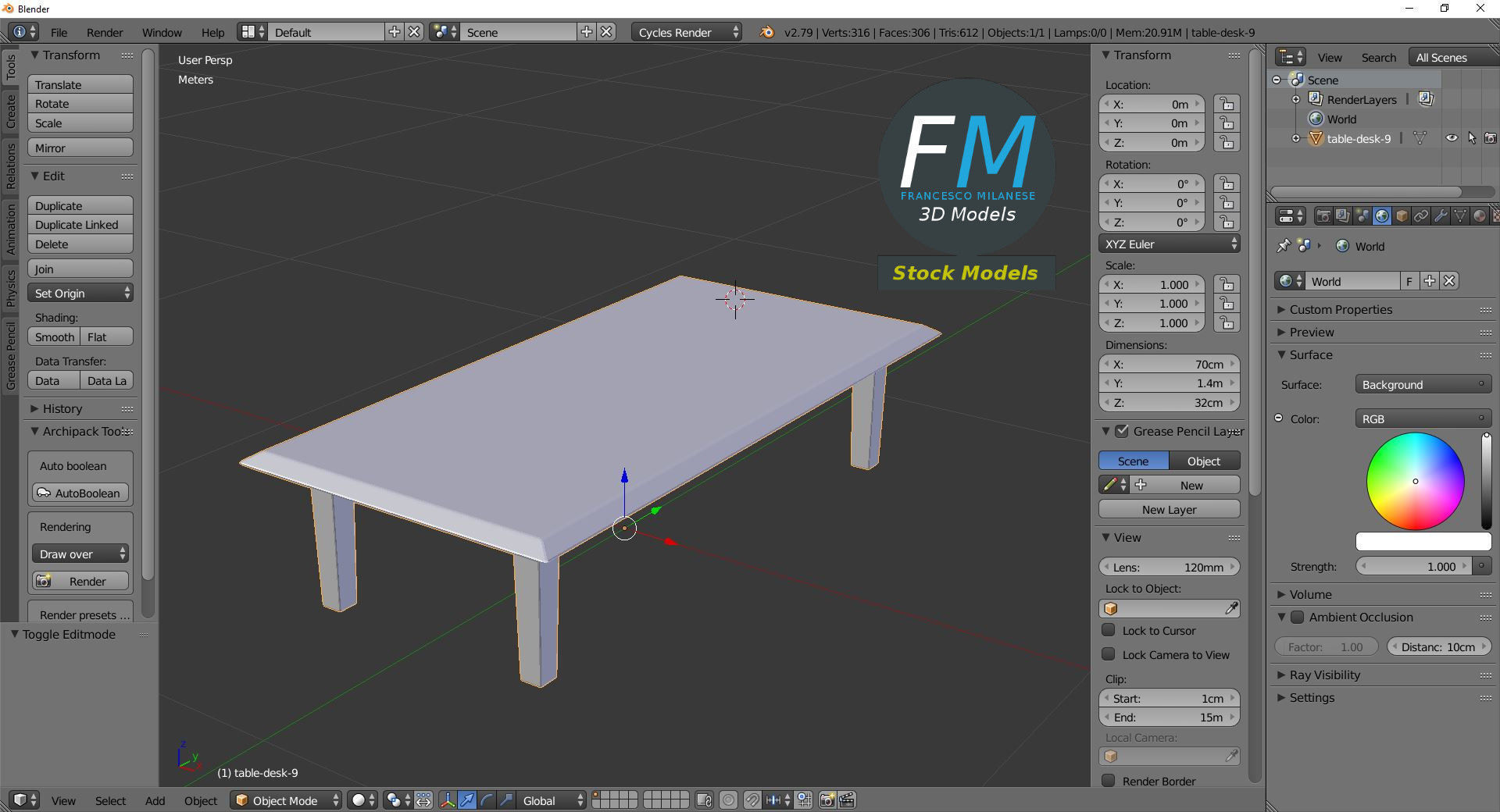 Table desk 9 3D model_9