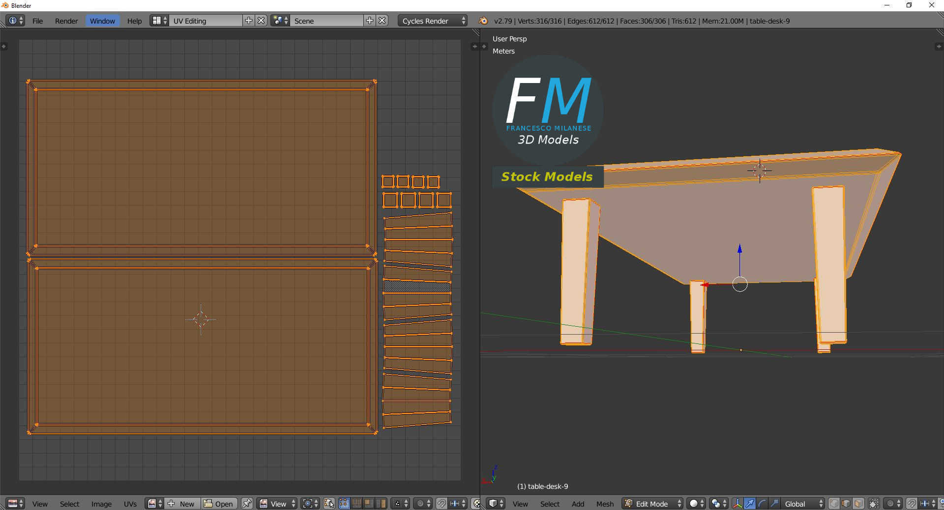 Table desk 9 3D model_10