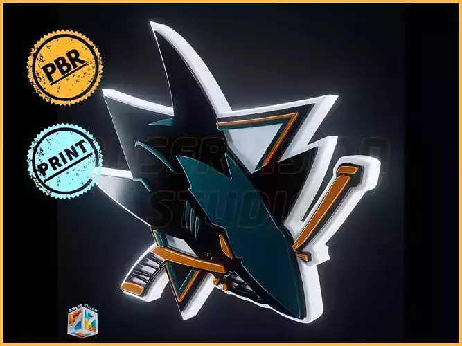 San Jose Sharks logo - Cinematic - 3D print