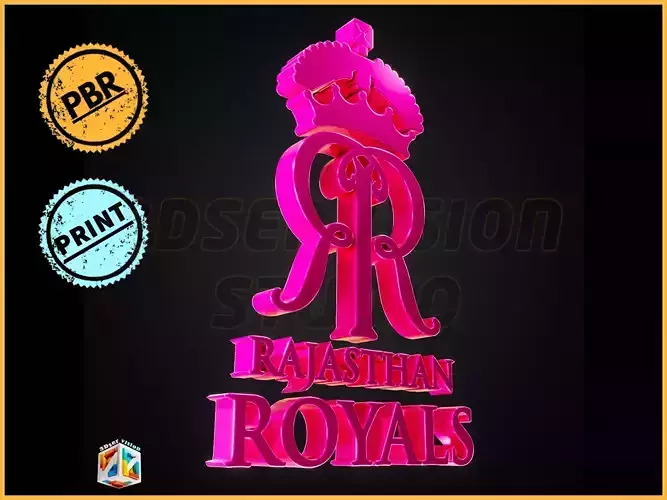 Rajasthan Royals logo - Cinematic - 3D print