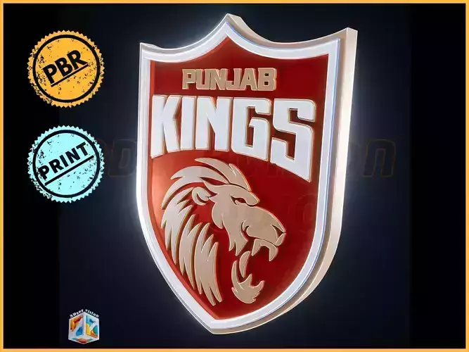 Punjab Kings logo - Cinematic - 3D print