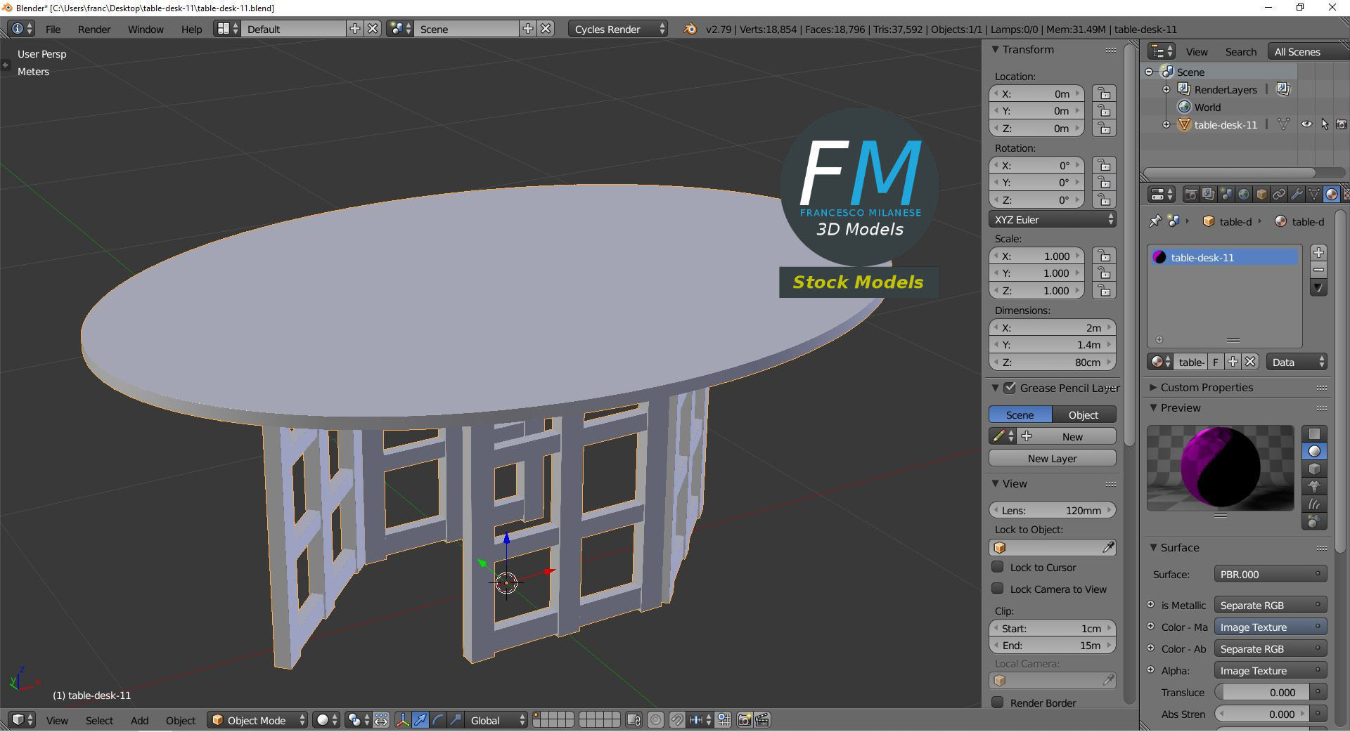 Table desk 11 3D model_9